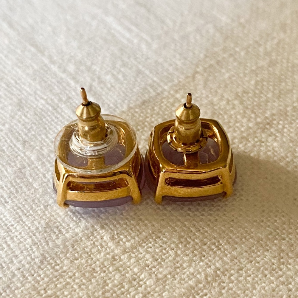 Kate Spade New York Lavender Square Stud Earnings - Picture 3 of 3